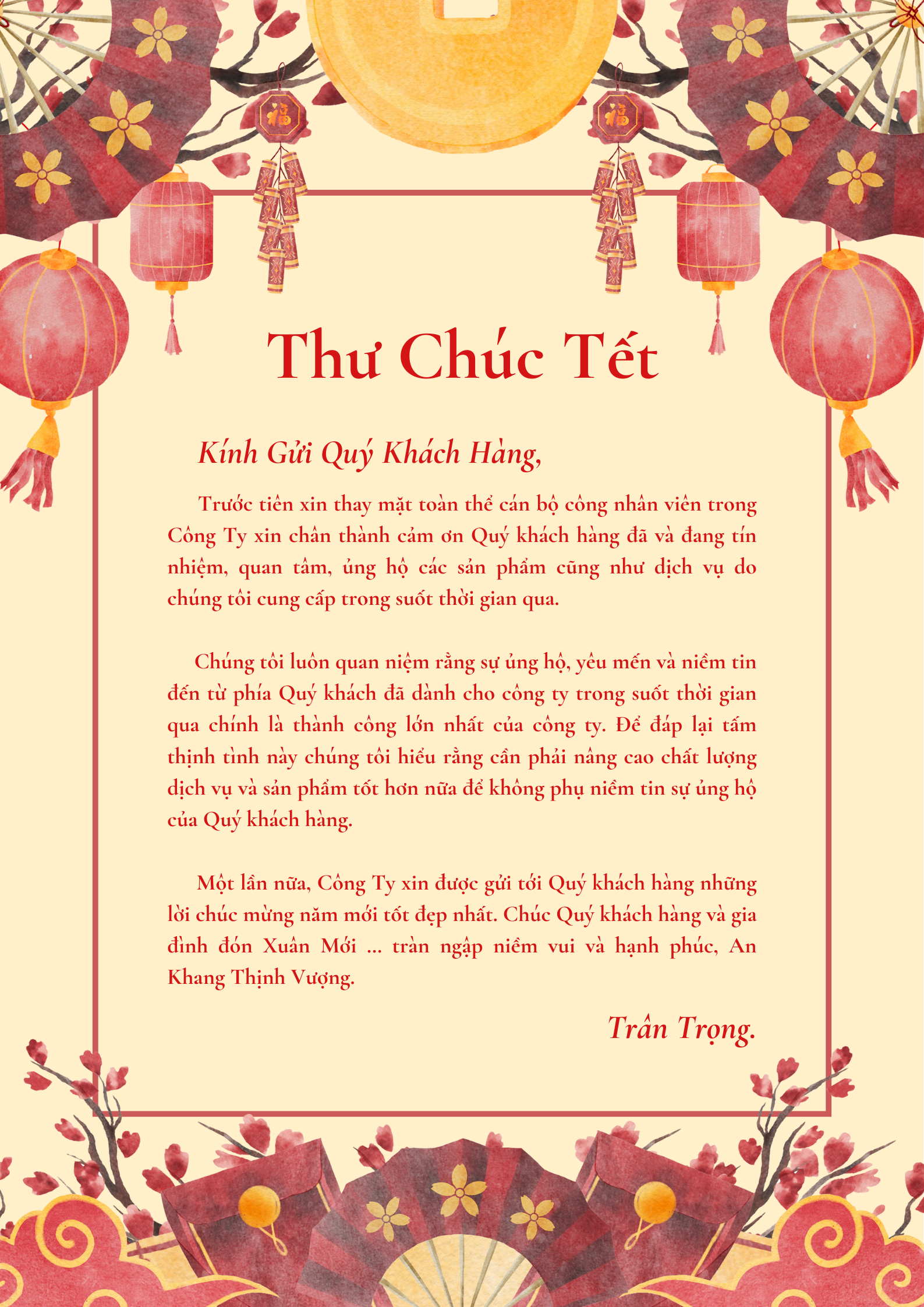 Thư Chúc Tết
